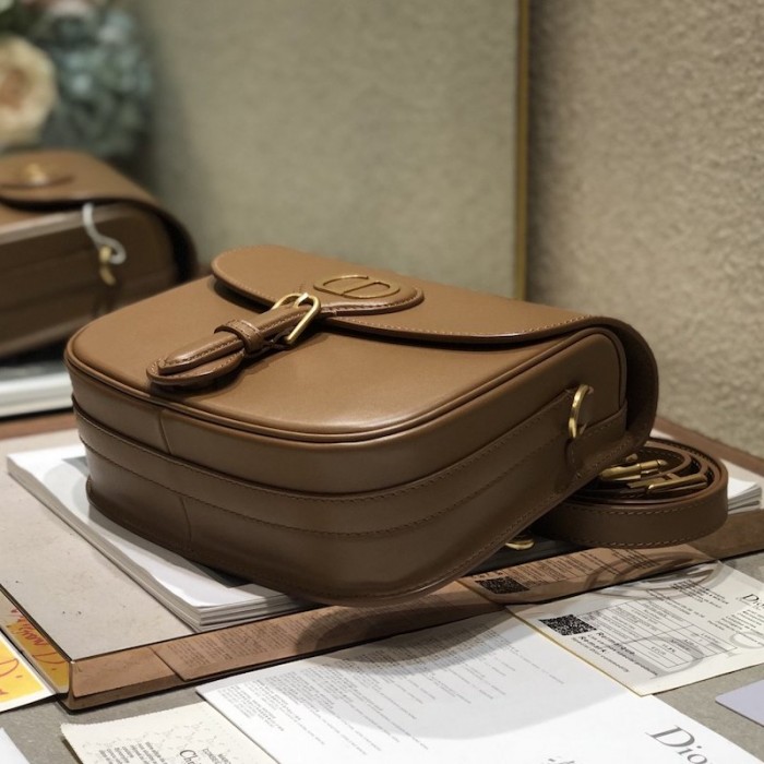 D*or medium bobby bag box calfskin tan