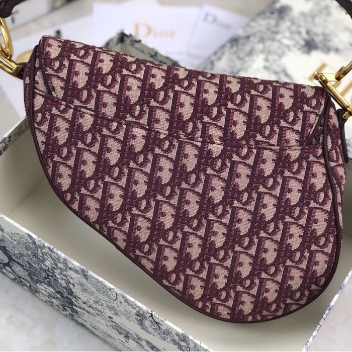 D*or oblique saddle bag burgundy