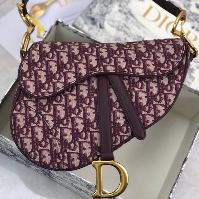 D*or oblique saddle bag burgundy
