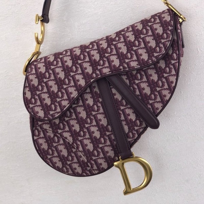 D*or oblique saddle bag burgundy