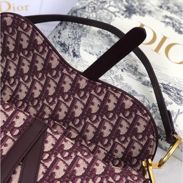 D*or oblique saddle bag burgundy
