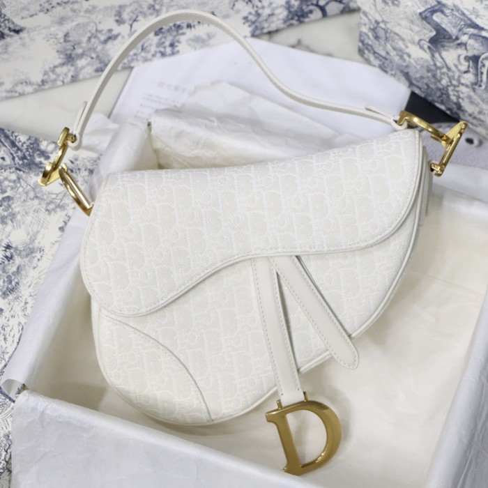 D*or oblique saddle bag white