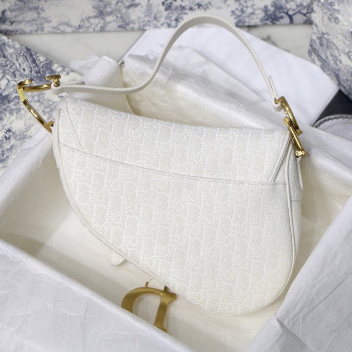 D*or oblique saddle bag white