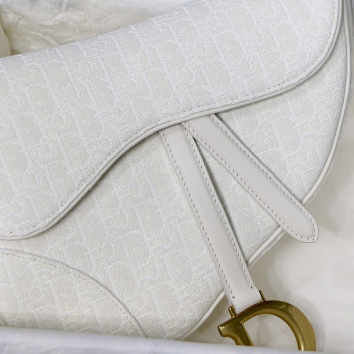 D*or oblique saddle bag white