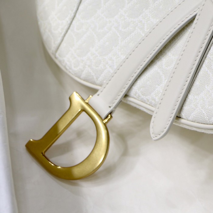 D*or oblique saddle bag white