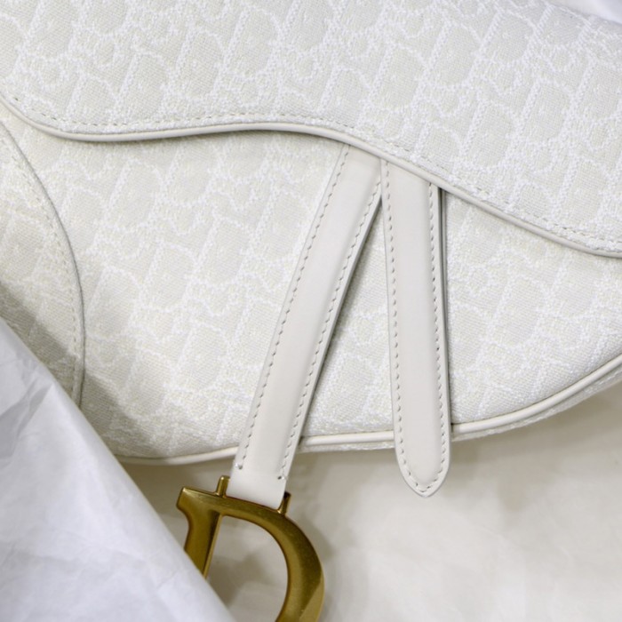 D*or oblique saddle bag white