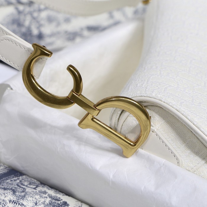 D*or oblique saddle bag white