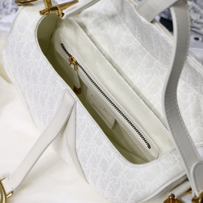 D*or oblique saddle bag white