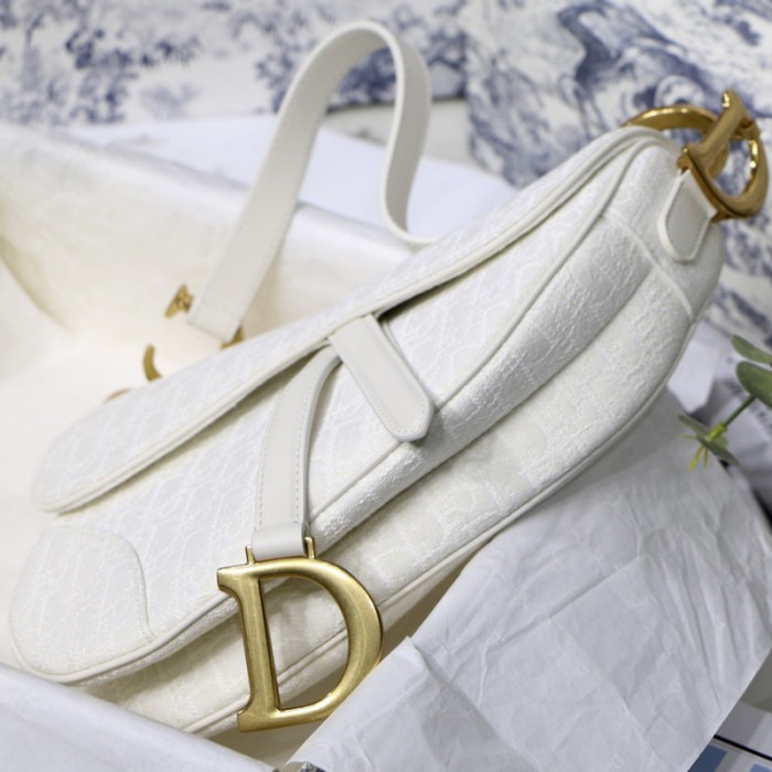 D*or oblique saddle bag white