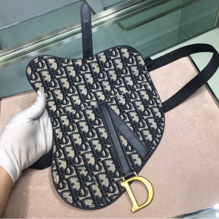 D*or oblique saddle belt bag blue