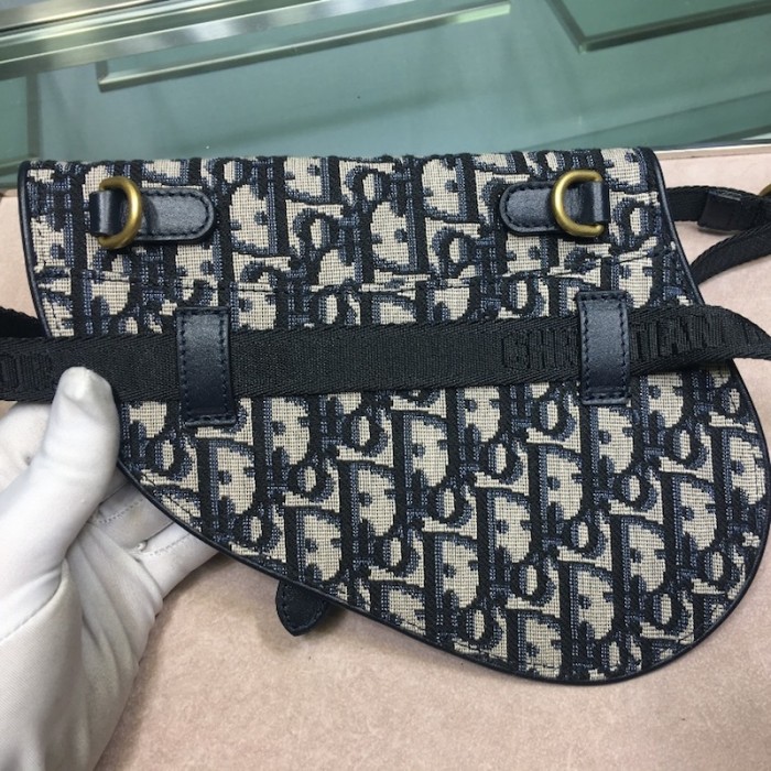 D*or oblique saddle belt bag blue