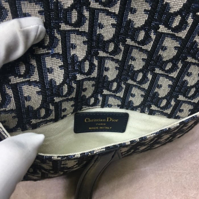 D*or oblique saddle belt bag blue