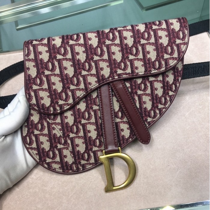 D*or oblique saddle belt bag red