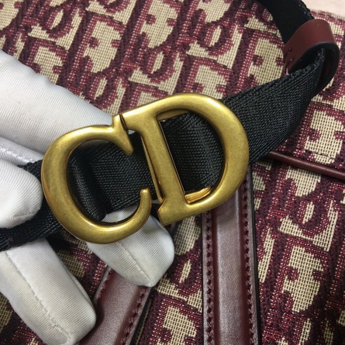 D*or oblique saddle belt bag red