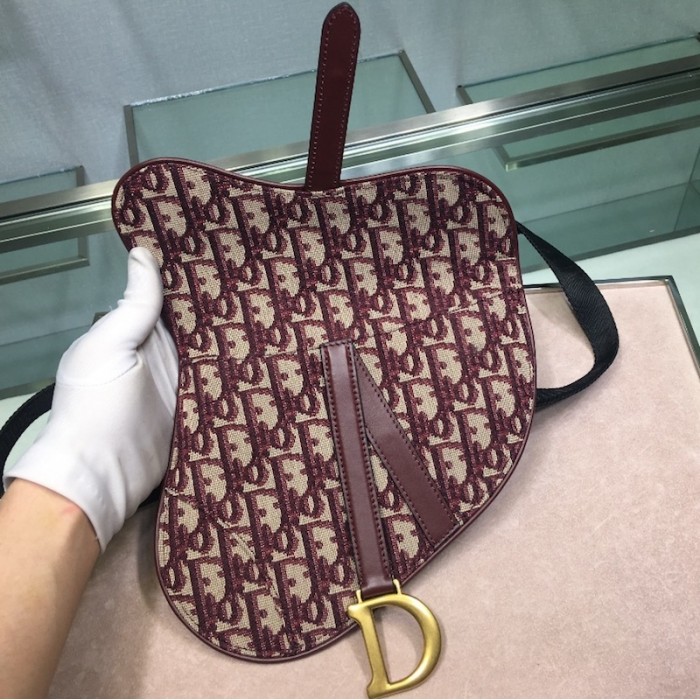 D*or oblique saddle belt bag red