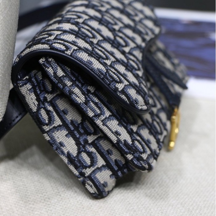new D*or oblique saddle belt bag blue
