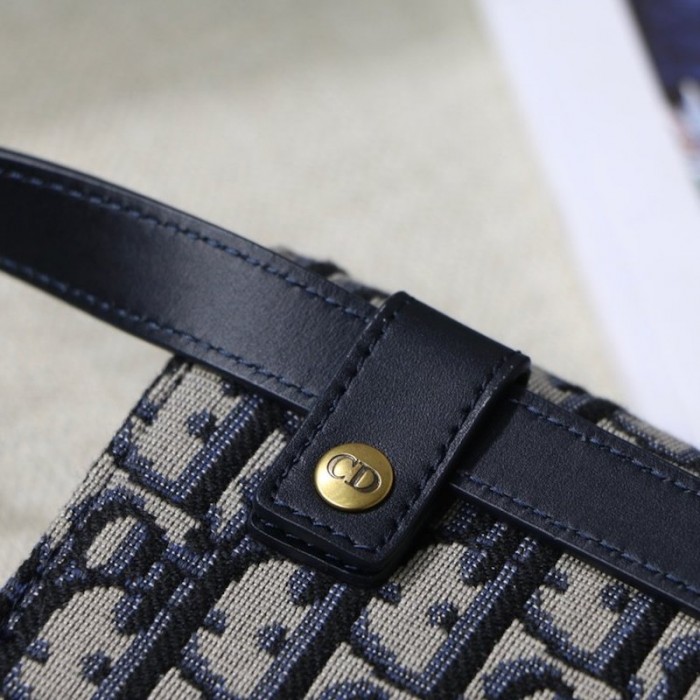new D*or oblique saddle belt bag blue