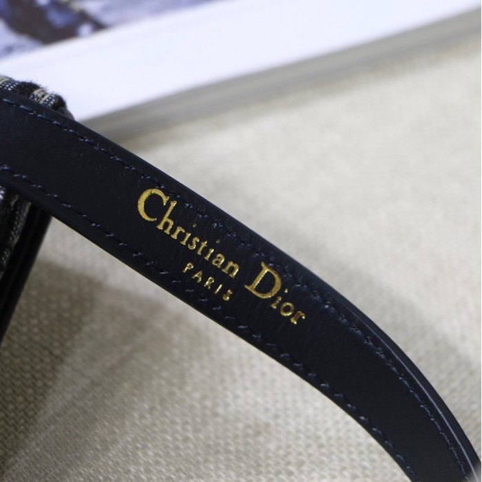 new D*or oblique saddle belt bag blue