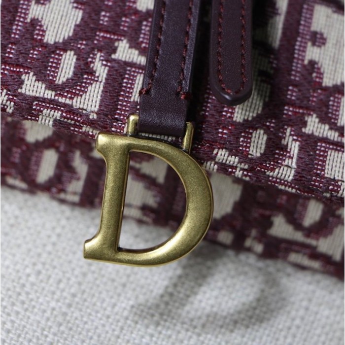new D*or oblique saddle belt bag red