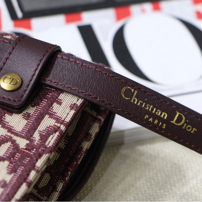 new D*or oblique saddle belt bag red