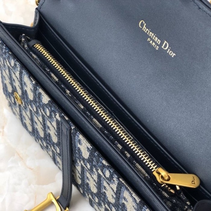 D*or oblique saddle wallet blue