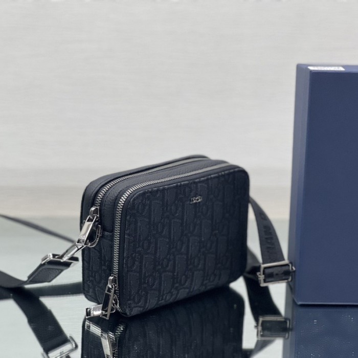 D*or pouch with strap black D*or oblique jacquard