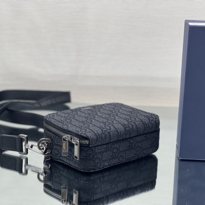 D*or pouch with strap black D*or oblique jacquard