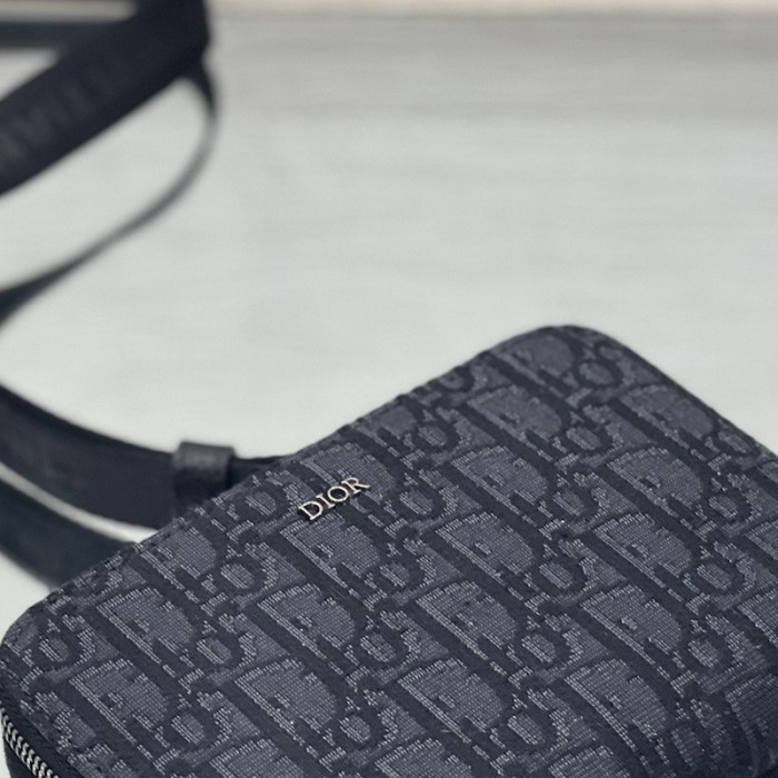 D*or pouch with strap black D*or oblique jacquard