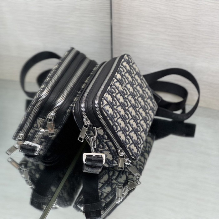 D*or pouch with strap blue D*or oblique jacquard