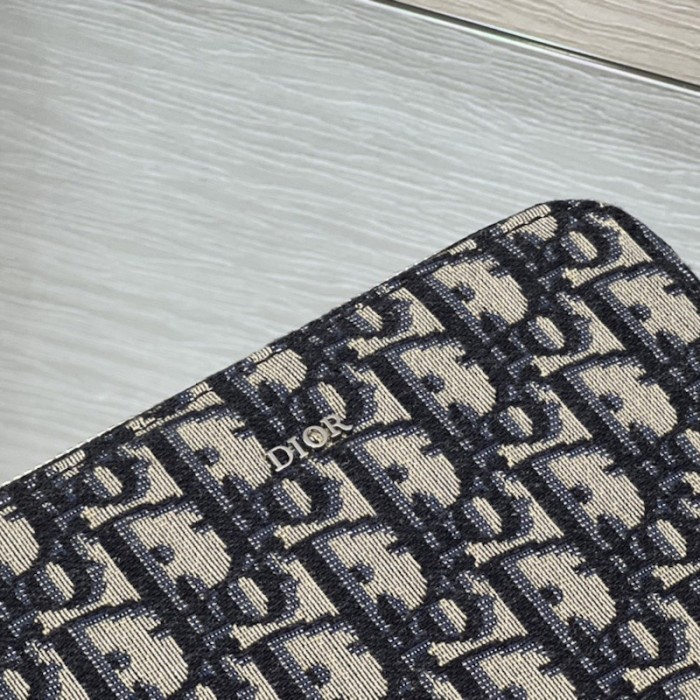 D*or pouch with strap blue D*or oblique jacquard