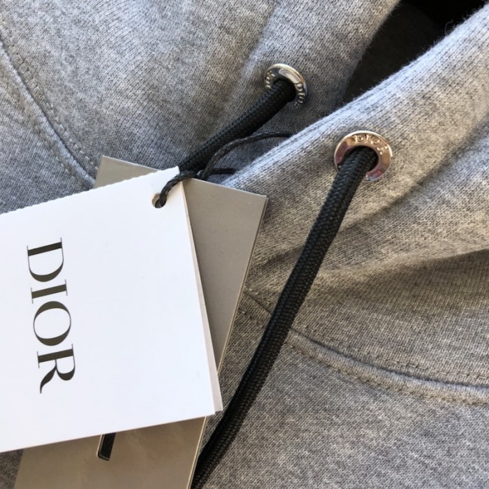 D*or relaxed-fit hooded sweatshirt gray organic cotton fleece