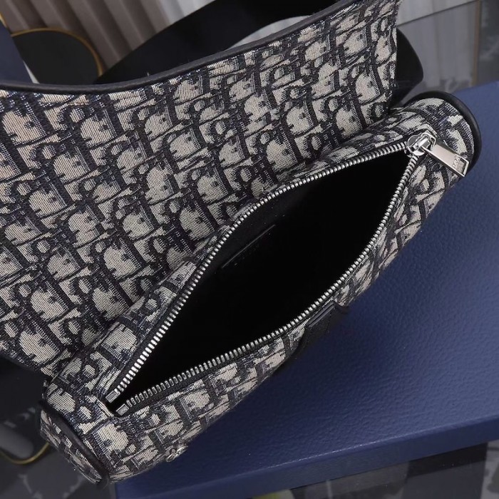 D*or saddle bag black and beige D*or oblique jacquard