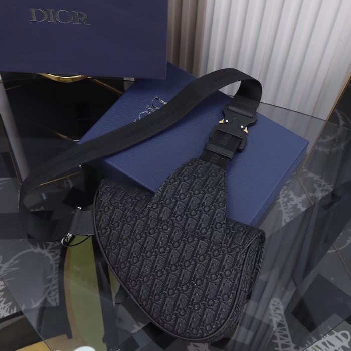 D*or saddle bag black D*or oblique jacquard