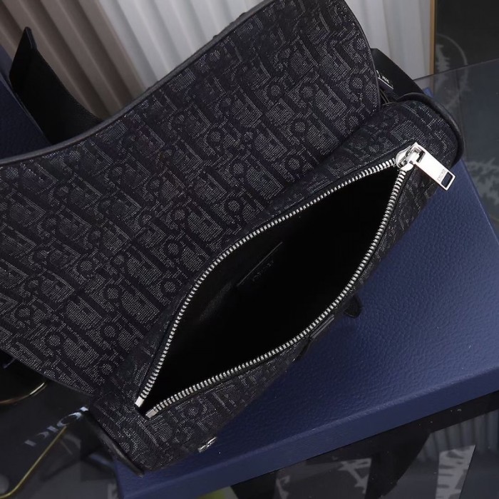 D*or saddle bag black D*or oblique jacquard