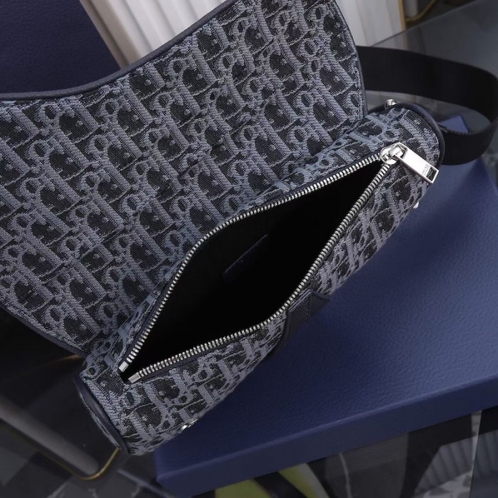 D*or saddle bag black and blue D*or oblique jacquard