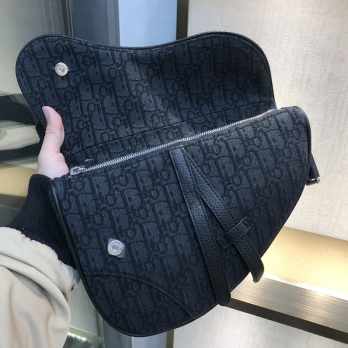 D*or saddle bag beige and black D*or oblique jacquard