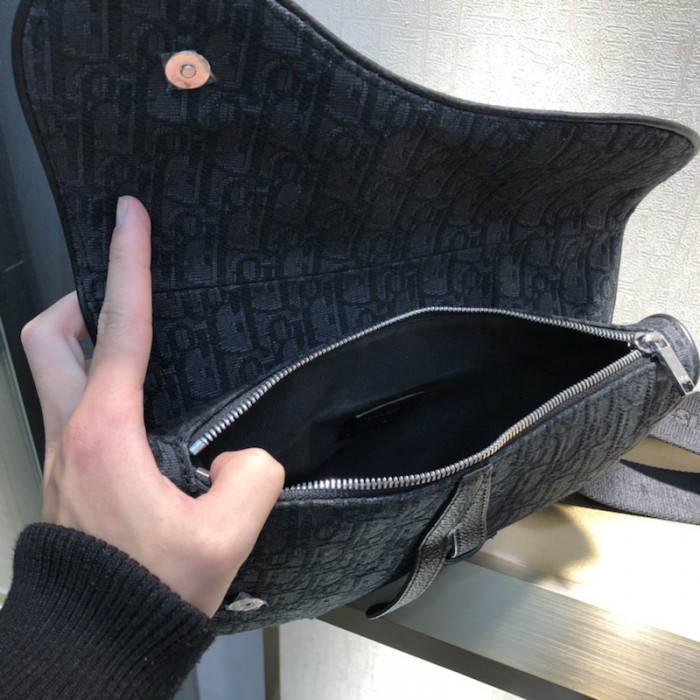 D*or saddle bag beige and black D*or oblique jacquard