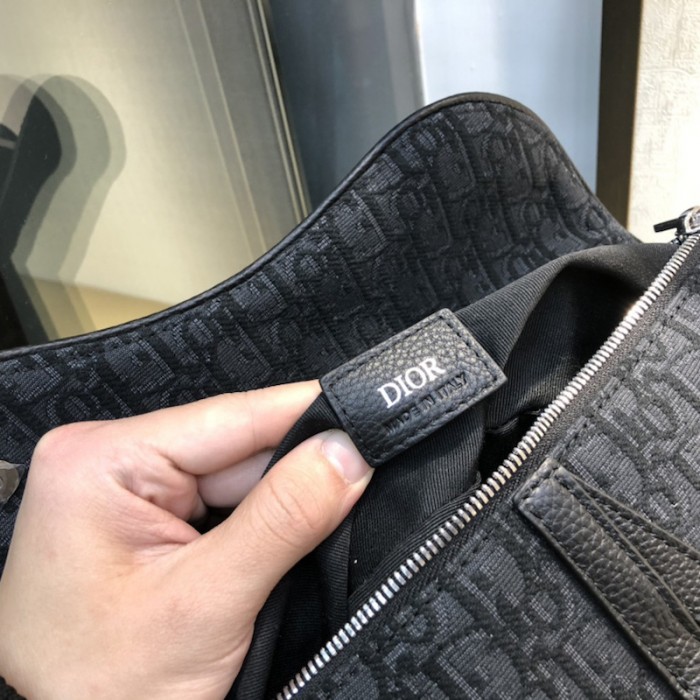 D*or saddle bag beige and black D*or oblique jacquard