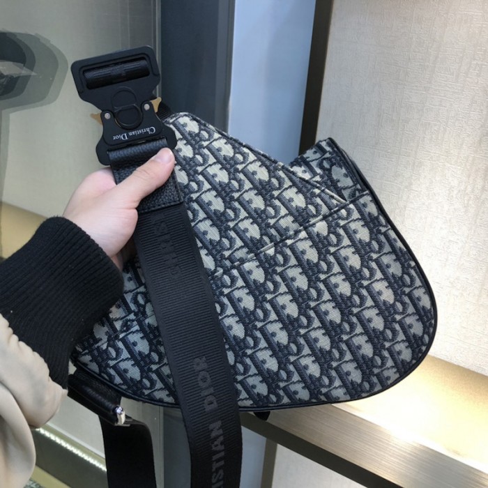 D*or saddle bag beige and blue D*or oblique jacquard