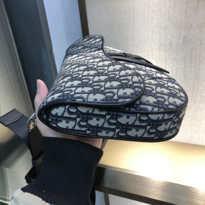D*or saddle bag beige and blue D*or oblique jacquard