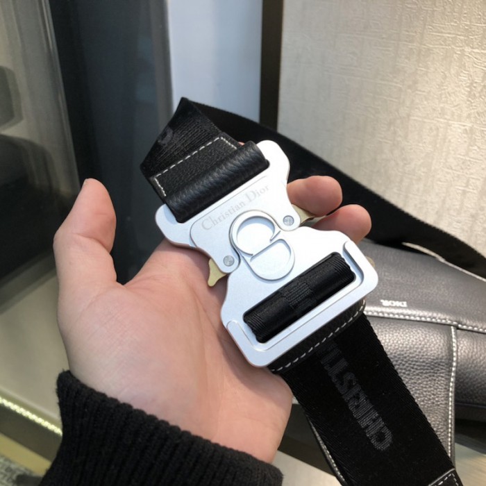 D*or saddle bag black grained calfskin