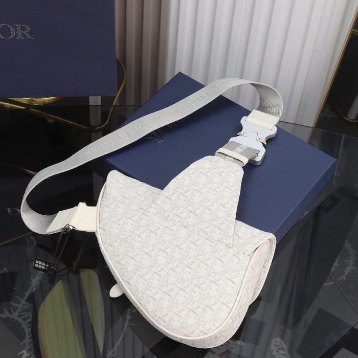 D*or saddle bag white D*or oblique jacquard