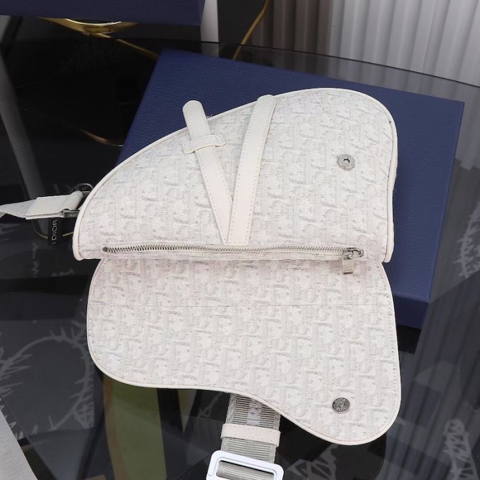 D*or saddle bag white D*or oblique jacquard
