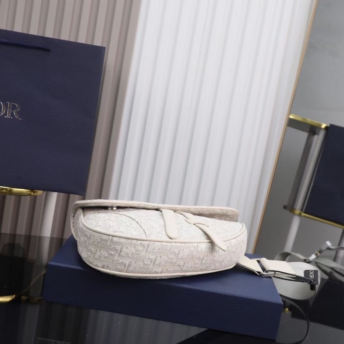 D*or saddle bag white D*or oblique jacquard
