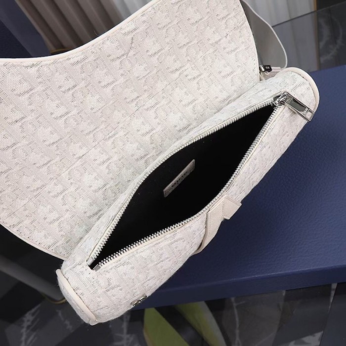 D*or saddle bag white D*or oblique jacquard