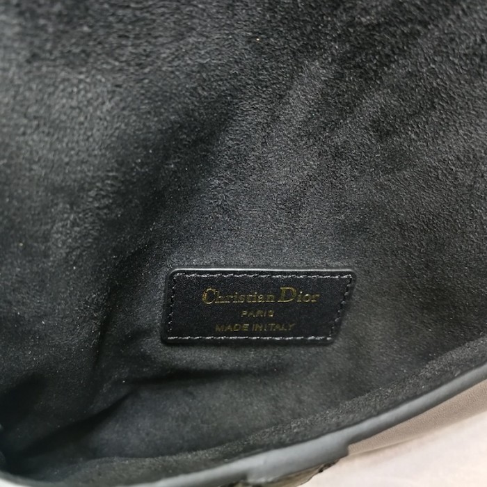 D*or saddle belt bag calfskin leather black