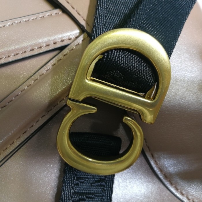D*or saddle belt bag calfskin leather tan