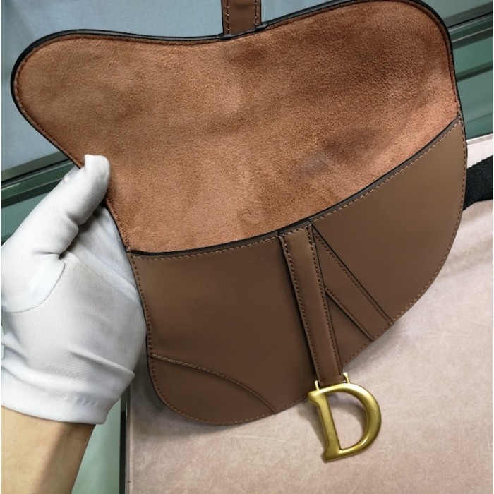 D*or saddle belt bag calfskin leather tan