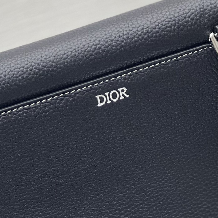 D*or saddle pouch black grained calfskin
