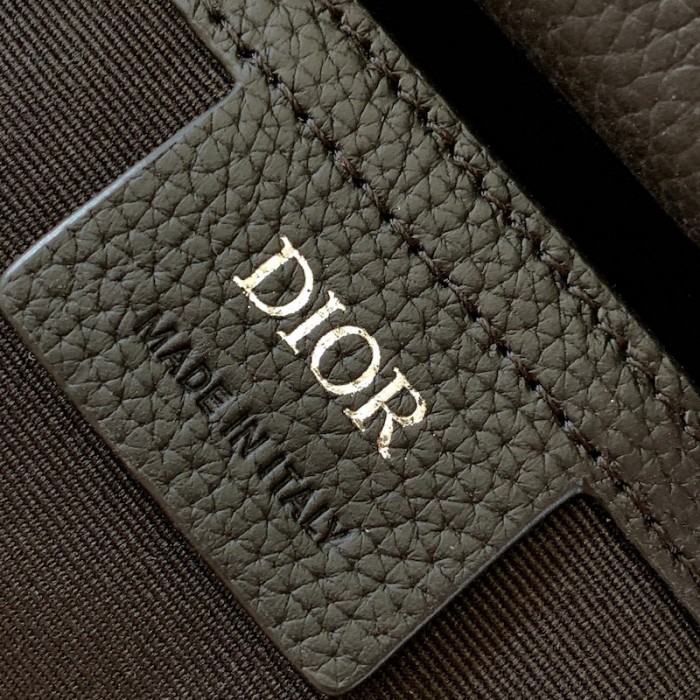 D*or saddle vertical pouch with strap beige and black D*or oblique jacquard
